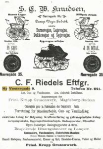 Annonce i Krak 1897 for Howitz C.F. Riedels Eftf. Ny Vestergade.