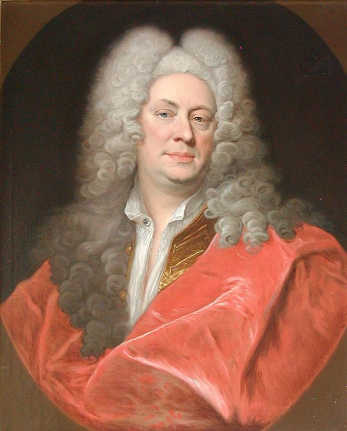 Portræt af hofmaler Henrik Krock (1671-1738) malet 1719 af Johann Salomon Wahl (1689-1765). Frederiksborg Det Nationalhistoriske Museum, Frederiksborg Slot. 